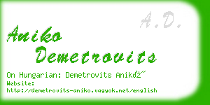 aniko demetrovits business card